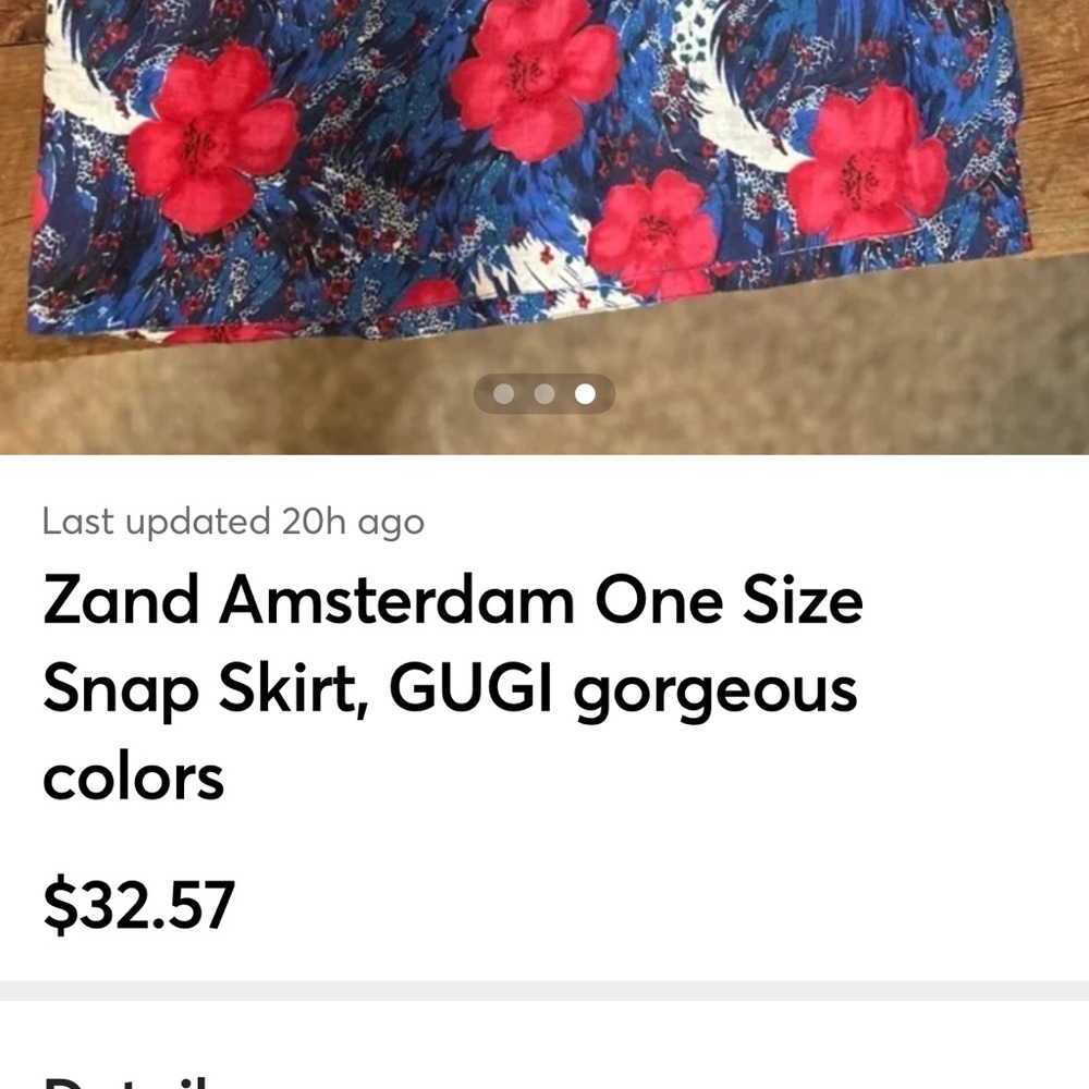 Reversible Snap Skirt Long Short Colorful Patterned Skirt with Brass Accents - Picture 3 of 6